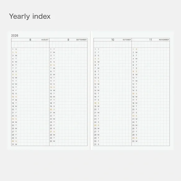 Hobonichi Techo 2026 English Planner Book (January Start) A6 Size / Daily / Jan - Picture 6 of 10